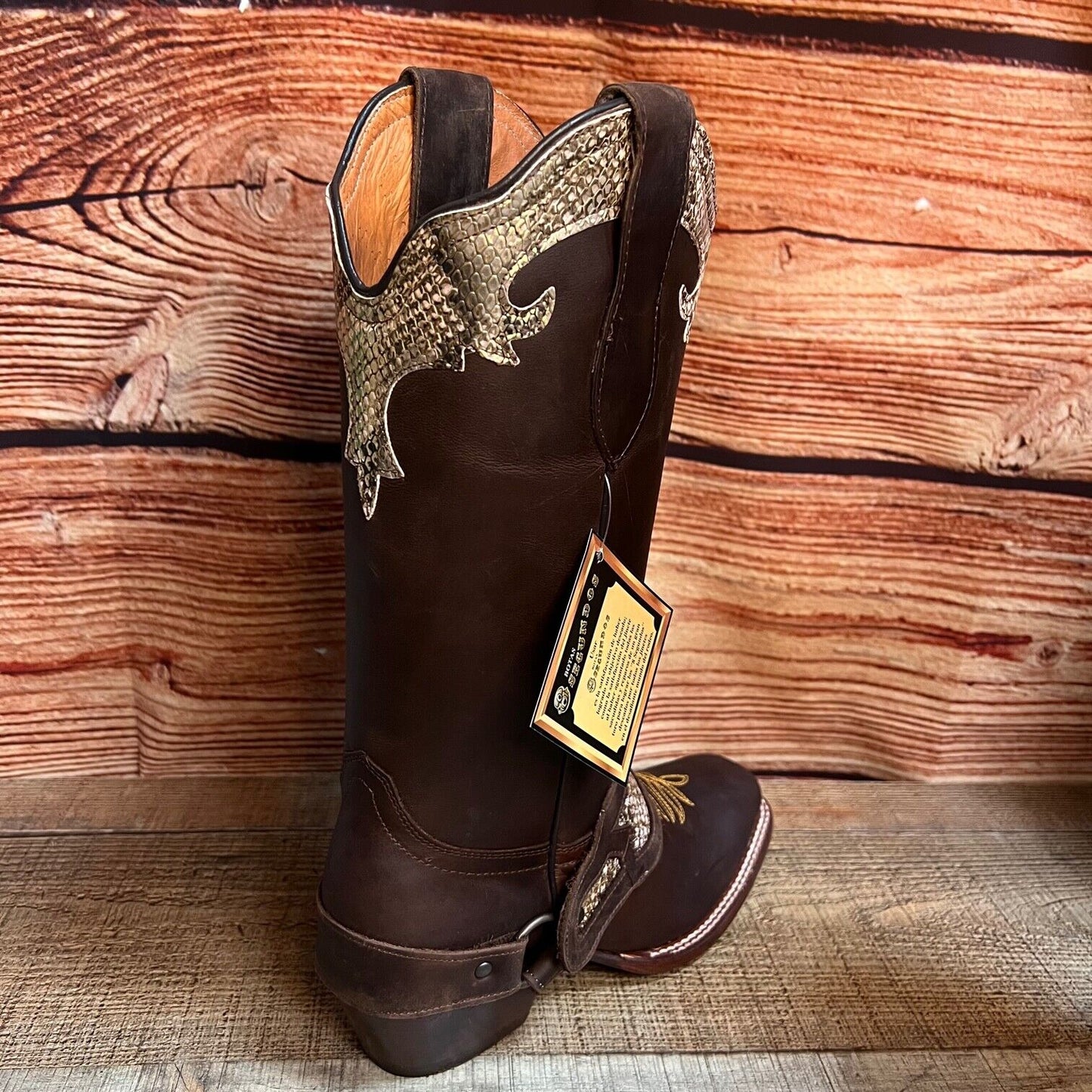 Women's Rodeo Cowgirl Boots Genuine Leather Snipped Toe Boots Est.371 Tubo Alto