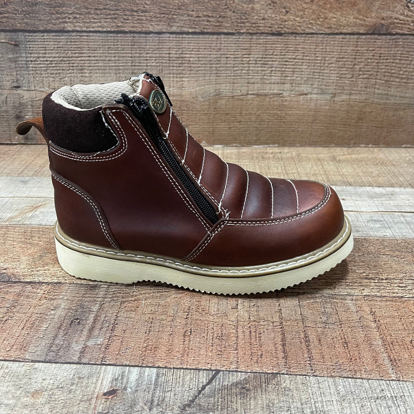 Women's Light Weight Zipper Work Boots Oil and Water Resistant Bota Cierre Est.330