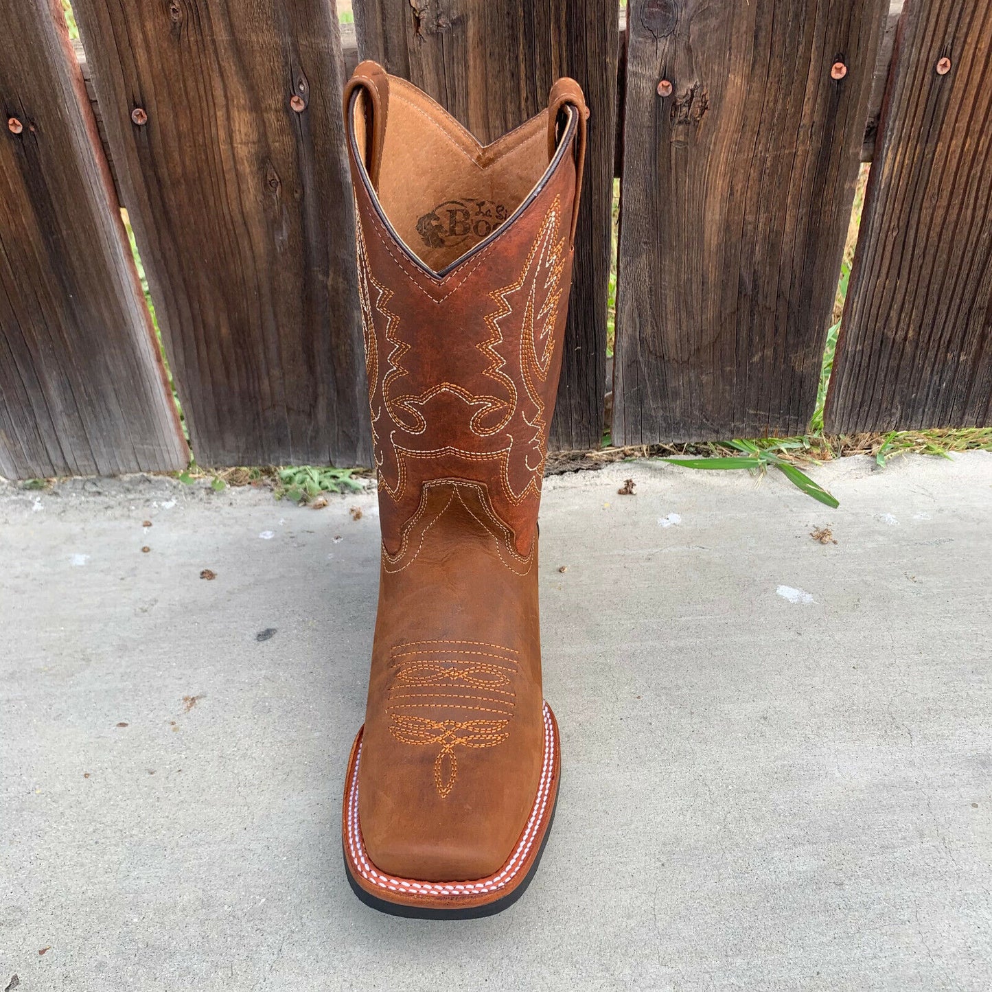 Men's Western Rodeo Cowboy Genuine Leather Boots Square Toe Est.387